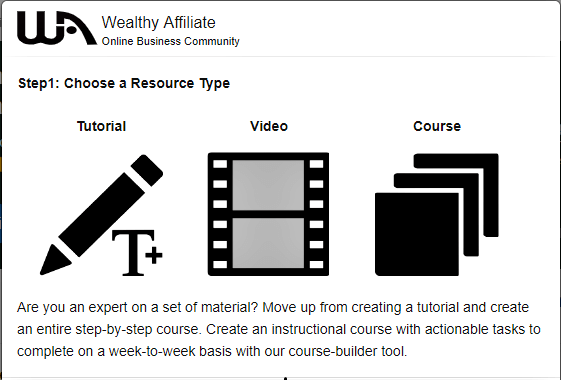 where to create training at Wealthy Affiliate