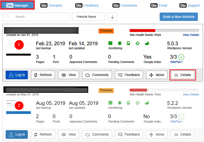 Sitemanager to manager several sites